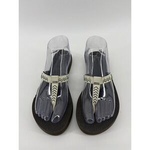 Sanuk Yoga Mat Flip Flop Sandals Tribal Boho Strap Comfort Shoes, Women's Size 8